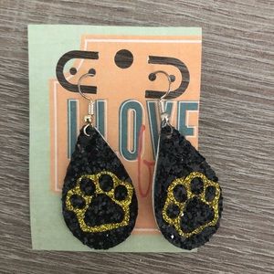 Paw print mascot earrings